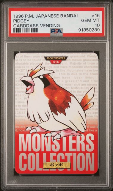 Pidgey card PSA 10, cert 91850289