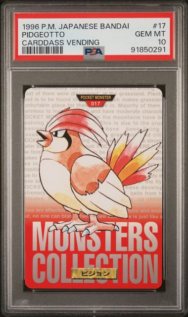 Pidgeotto card PSA 10, cert 91850291