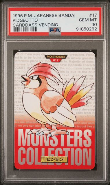 Pidgeotto card PSA 10, cert 91850292