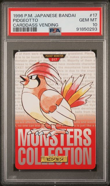Pidgeotto card PSA 10, cert 91850293