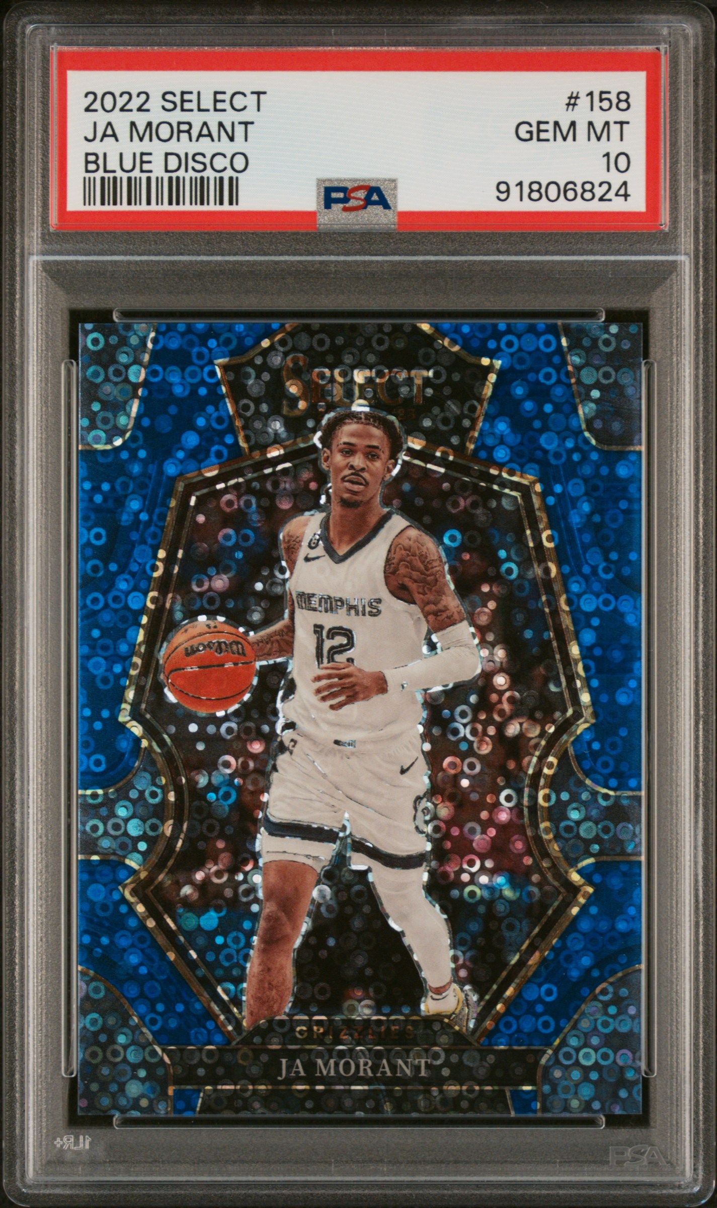 2022 Panini Select Ja Morant #158 (Blue Disco) Gem Mt 10 front