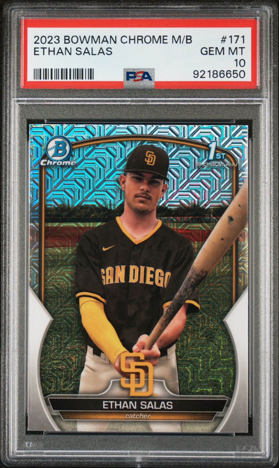 2023 Bowman Mega Box Chrome Ethan Salas #171 Gem Mt 10 front view - PSA graded GEM MT 10