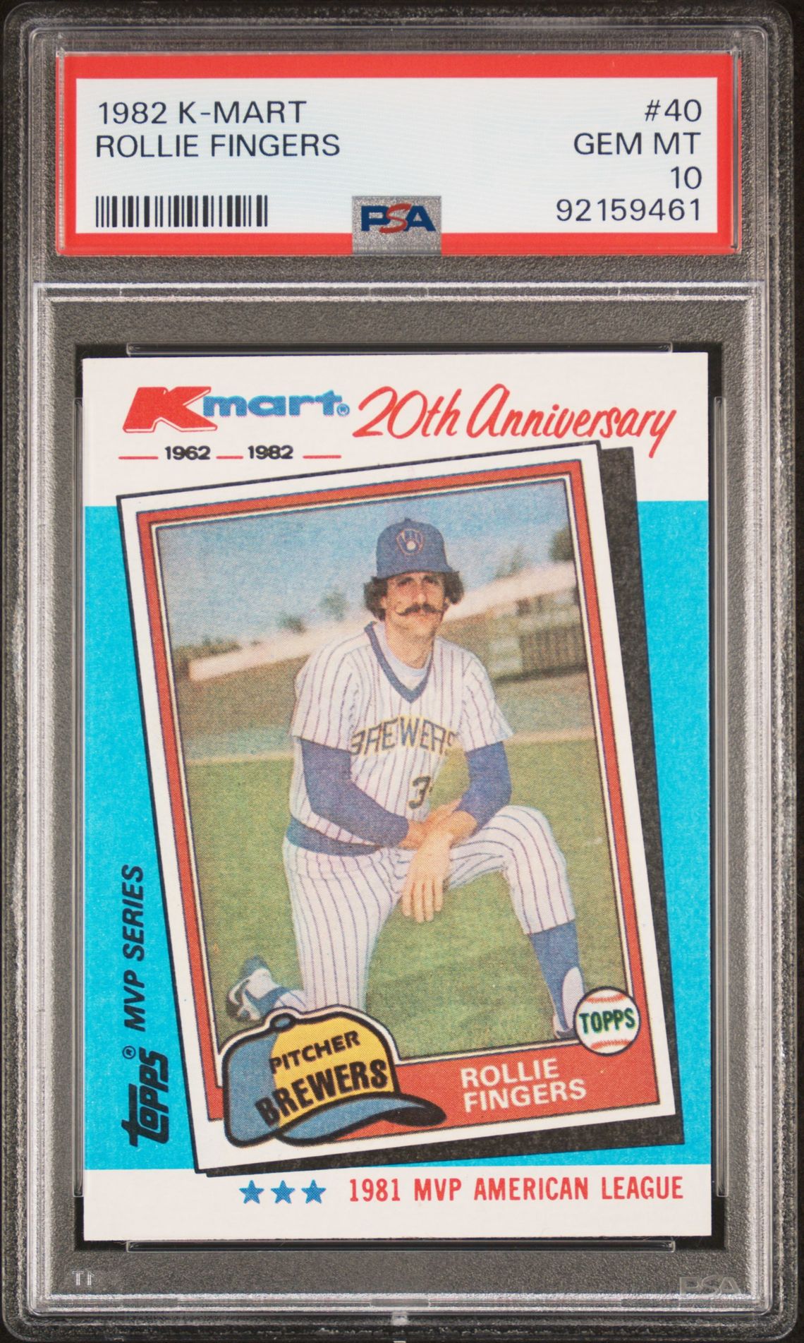 1982 Topps K-MART #40 Rollie Fingers front