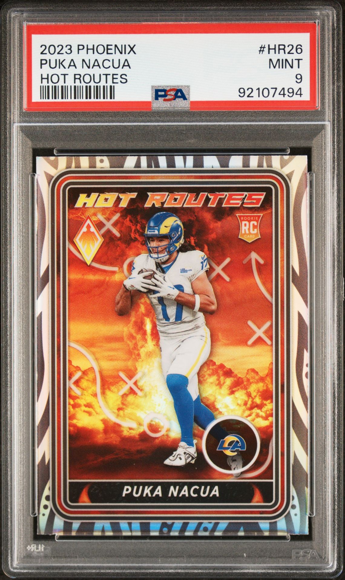 2023 Panini Phoenix Hot Routes Puka Nacua #Hr26 Mint 9 front