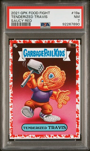 2021 Topps GARBAGE PAIL KIDS FOOD FIGHT SAUCY RED #19A Tenderized Travis front