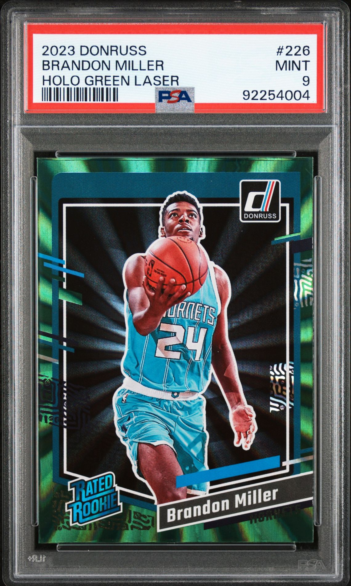 2023 Panini PANINI DONRUSS HOLO GREEN LASER #226 Brandon Miller front