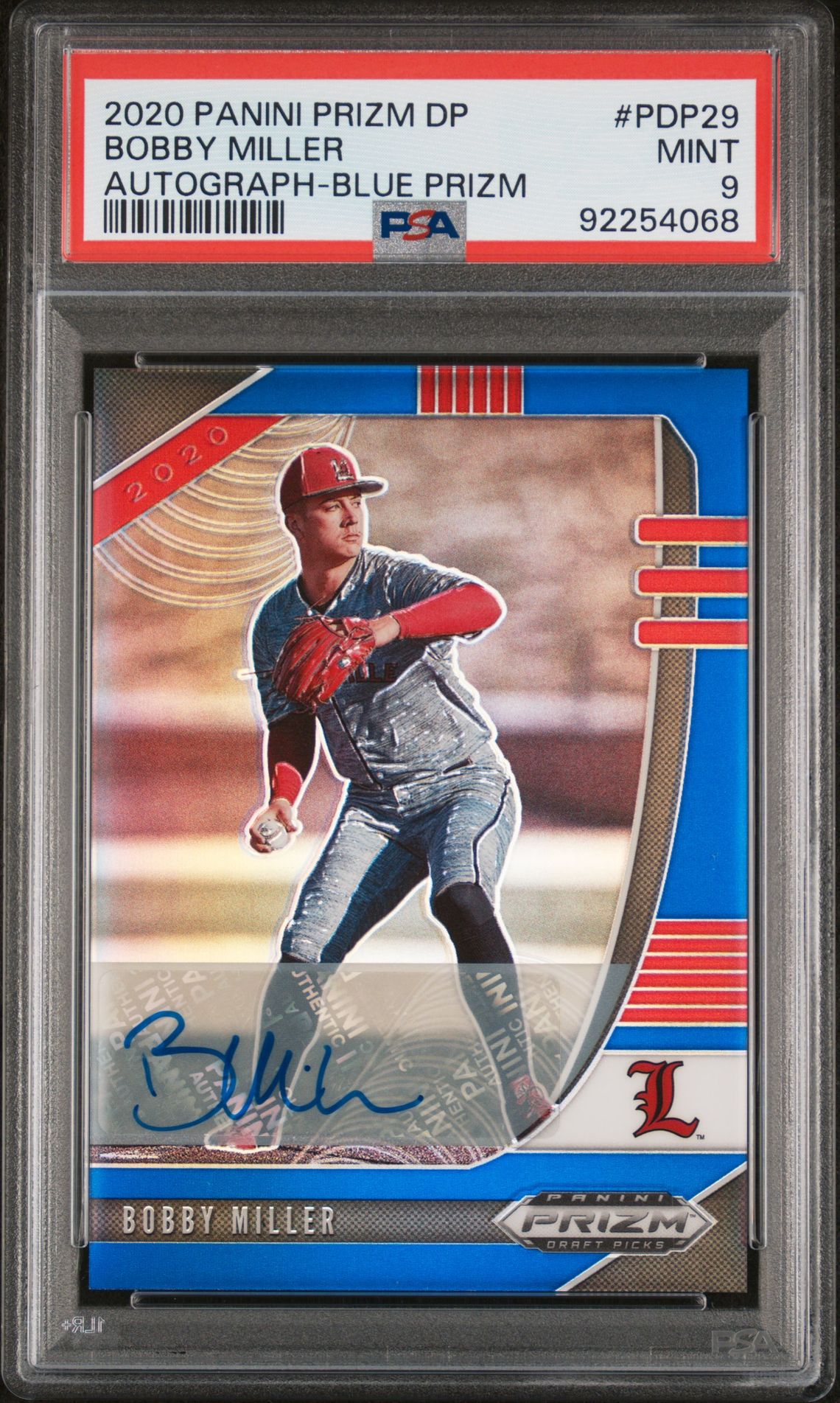 2020 Panini PANINI PRIZM DRAFT PICKS AUTOGRAPH-BLUE PRIZM #PDP29 Bobby Miller front