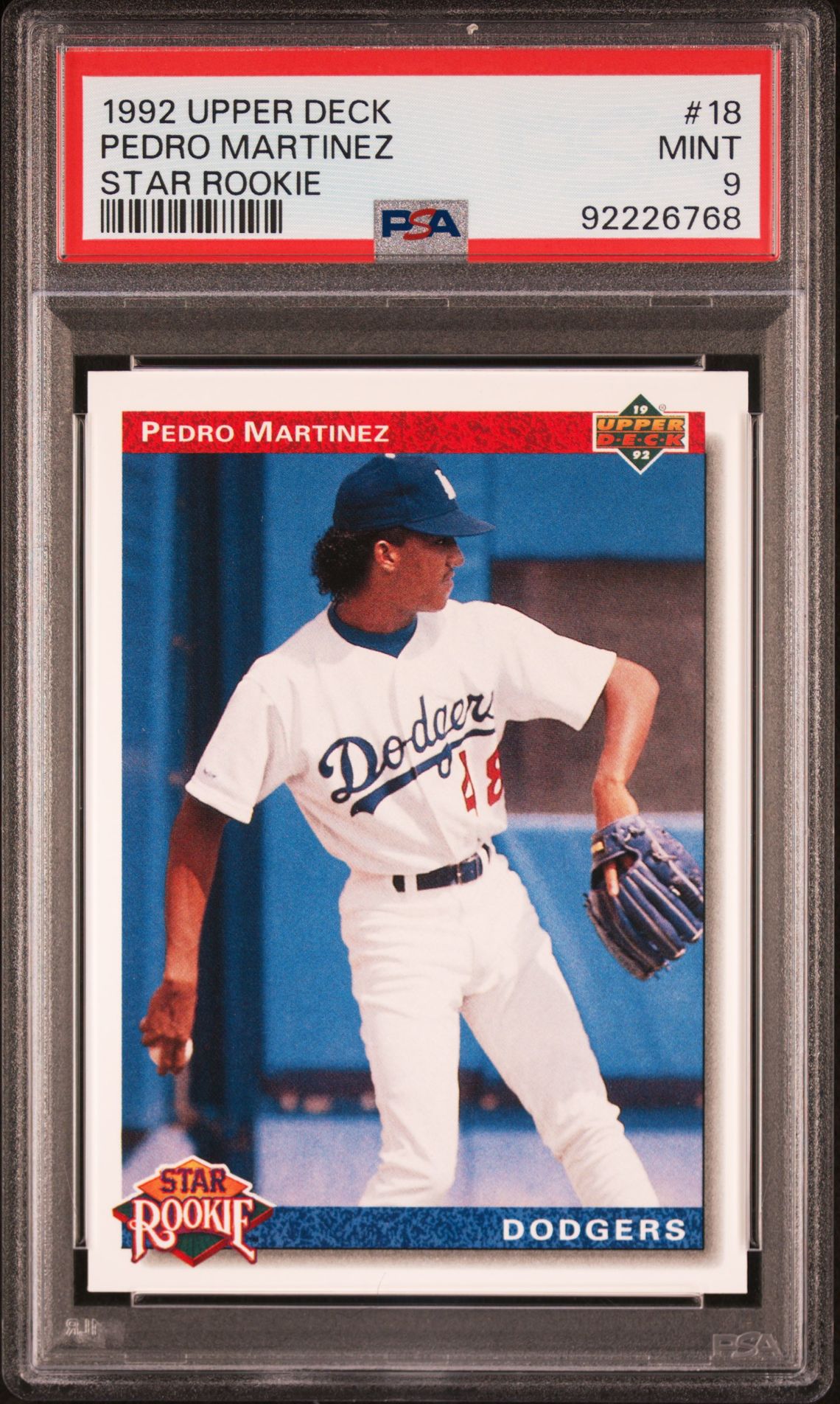1992 Upper Deck UPPER DECK STAR ROOKIE #18 Pedro Martinez front
