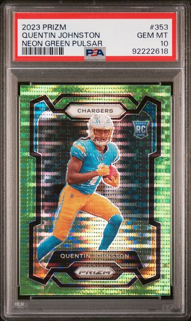 2023 Panini Prizm Neon Green #353 Pulsar Quentin Johnston front