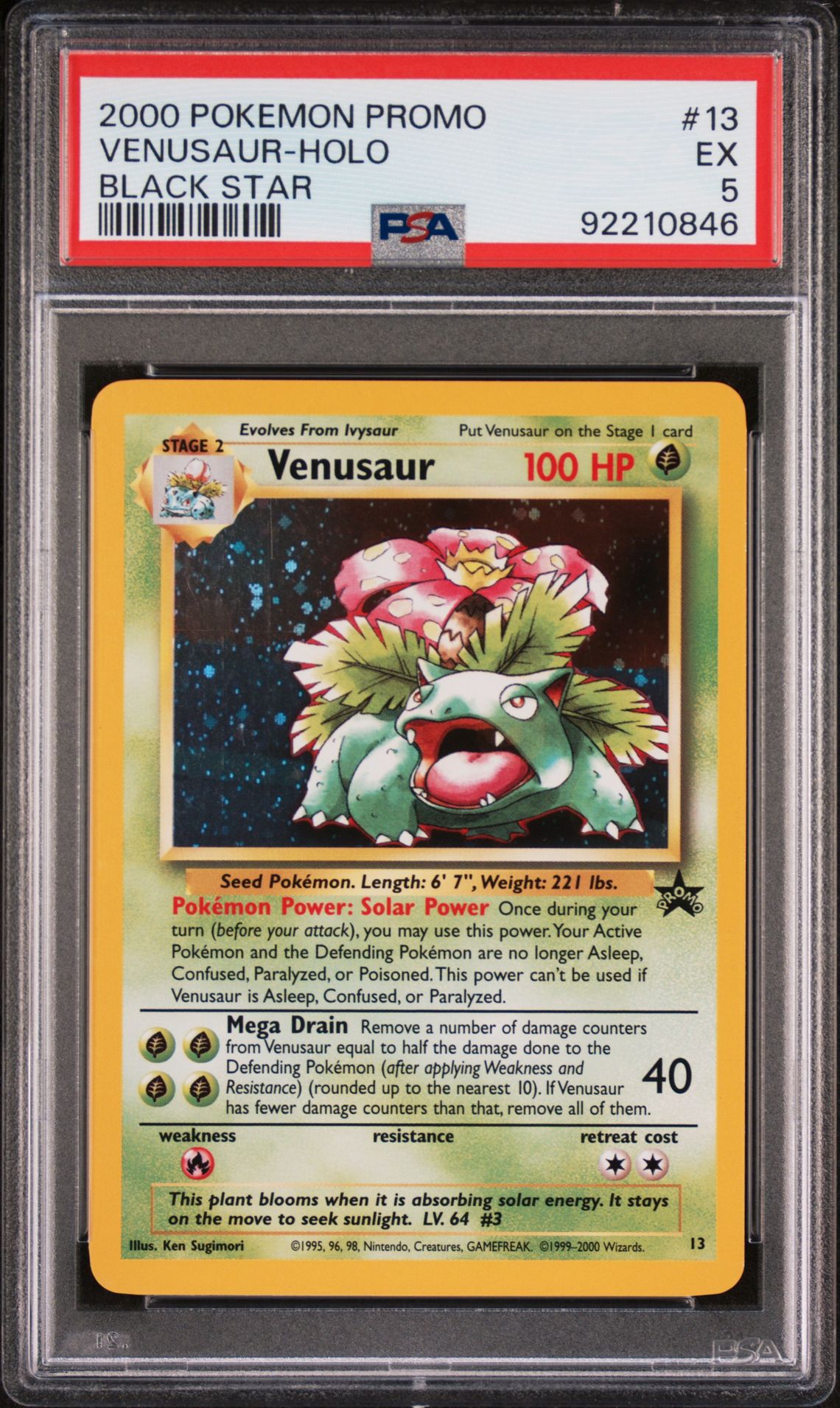 2000 Pokemon POKEMON PROMO BLACK STAR #13 Venusaur-Holo front