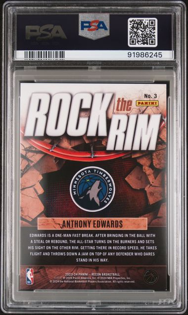 2023 Panini Recon Rock The Rim Anthony Edwards #3 Mint 9 back