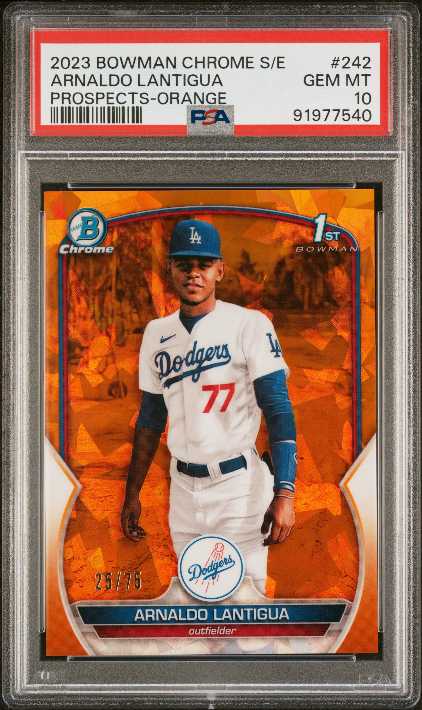 2023 Bowman Chrome Sapphire Edition Prospects Arnaldo Lantigua Orange #242 PSA 10