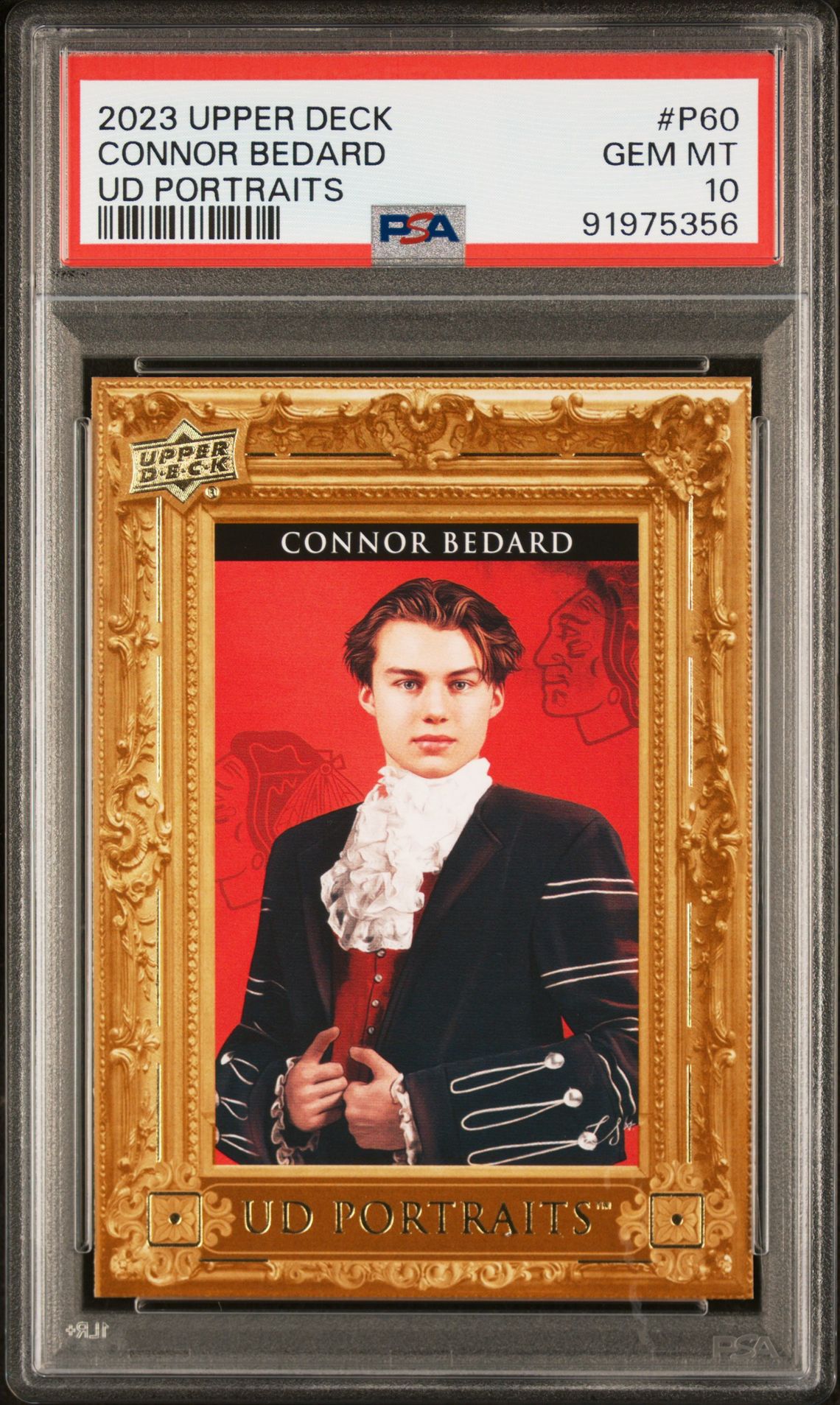 2023 Upper Deck Ud Portraits Connor Bedard #P60 Gem Mt 10 front