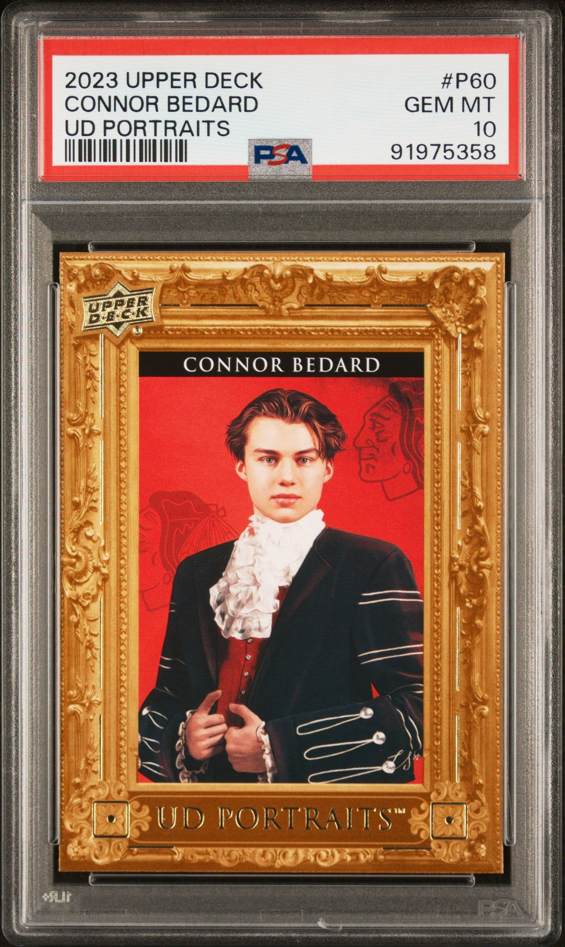2023 Upper Deck Ud Portraits Connor Bedard #P60 Gem Mt 10 front