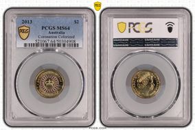 2013 $2 Coronation Colorized MS64