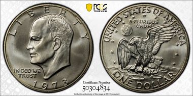 1973-S $1 Silver MS67