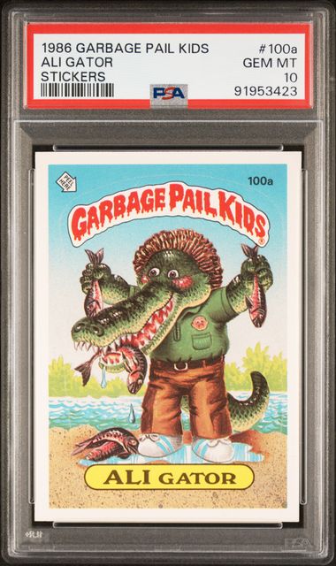 1986 Garbage Pail Kids GARBAGE PAIL KIDS STICKERS STICKERS #100A Ali Gator front