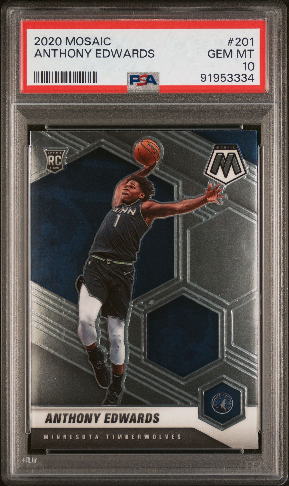 2020 Panini PANINI MOSAIC REACTIVE BLUE #201 Anthony Edwards front