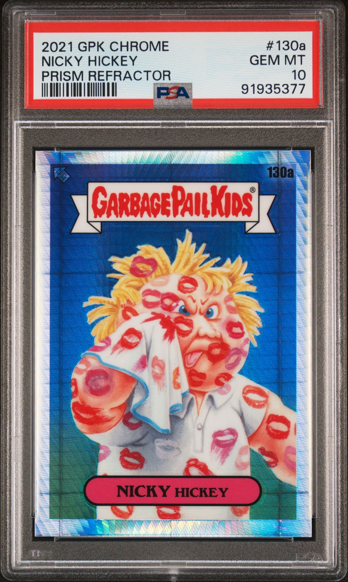 2021 Topps GARBAGE PAIL KIDS CHROME Prism Refractor #130A Nicky Hickey front