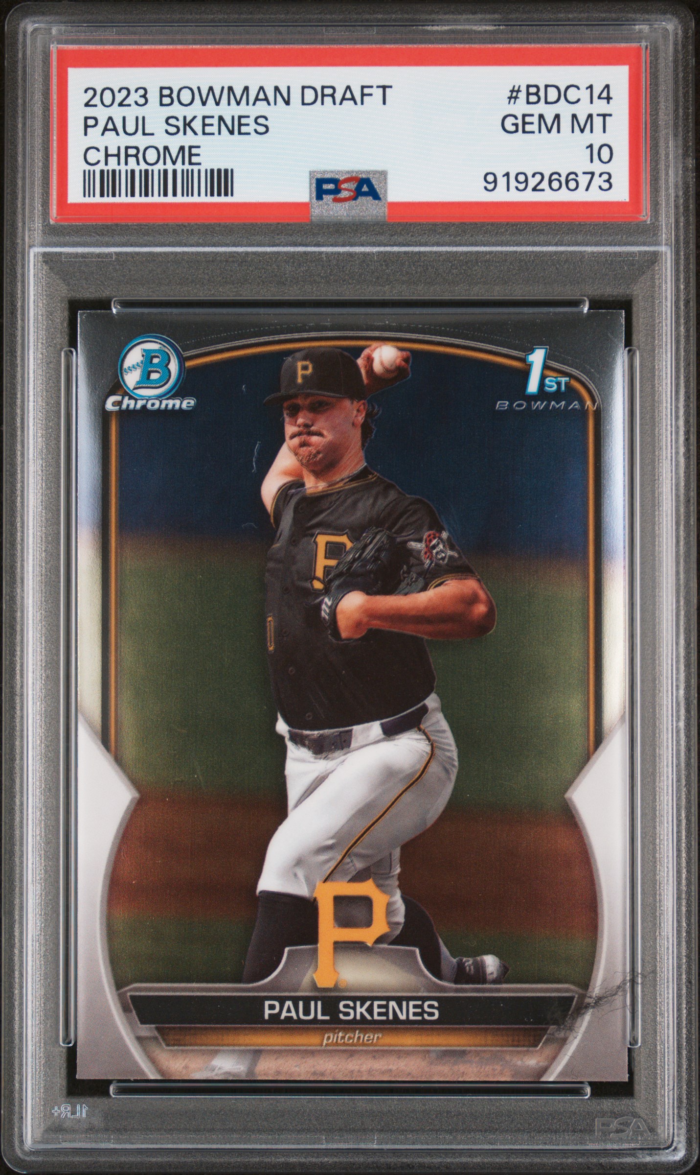 2023 Bowman Draft Paul Skenes #Bdc14 (Chrome) Gem Mt 10 front