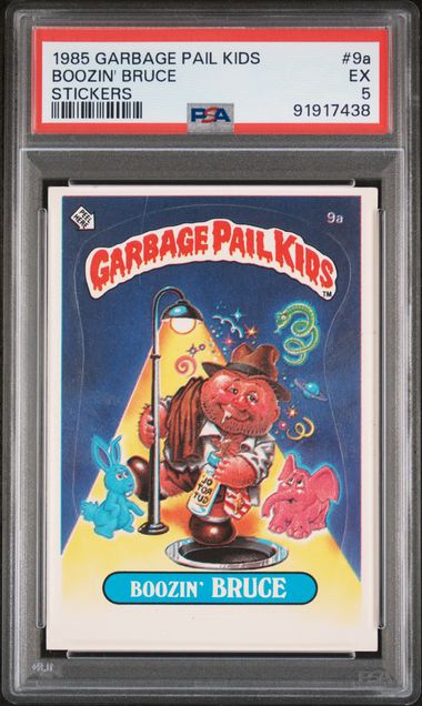 1985 Topps Garbage Pail Kids STICKERS #9A Boozin' Bruce front