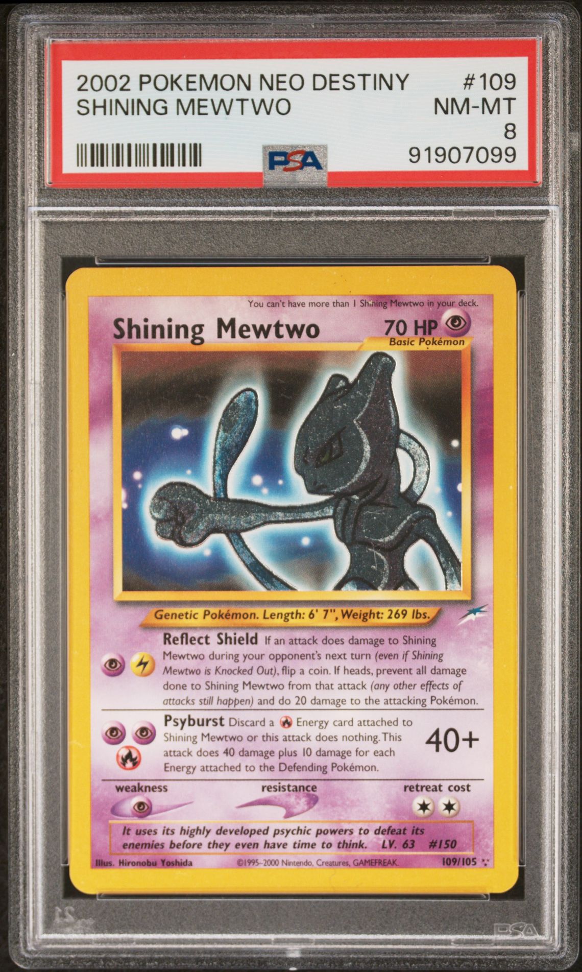 2002 Pokemon POKEMON NEO DESTINY #109 Shining Mewtwo front