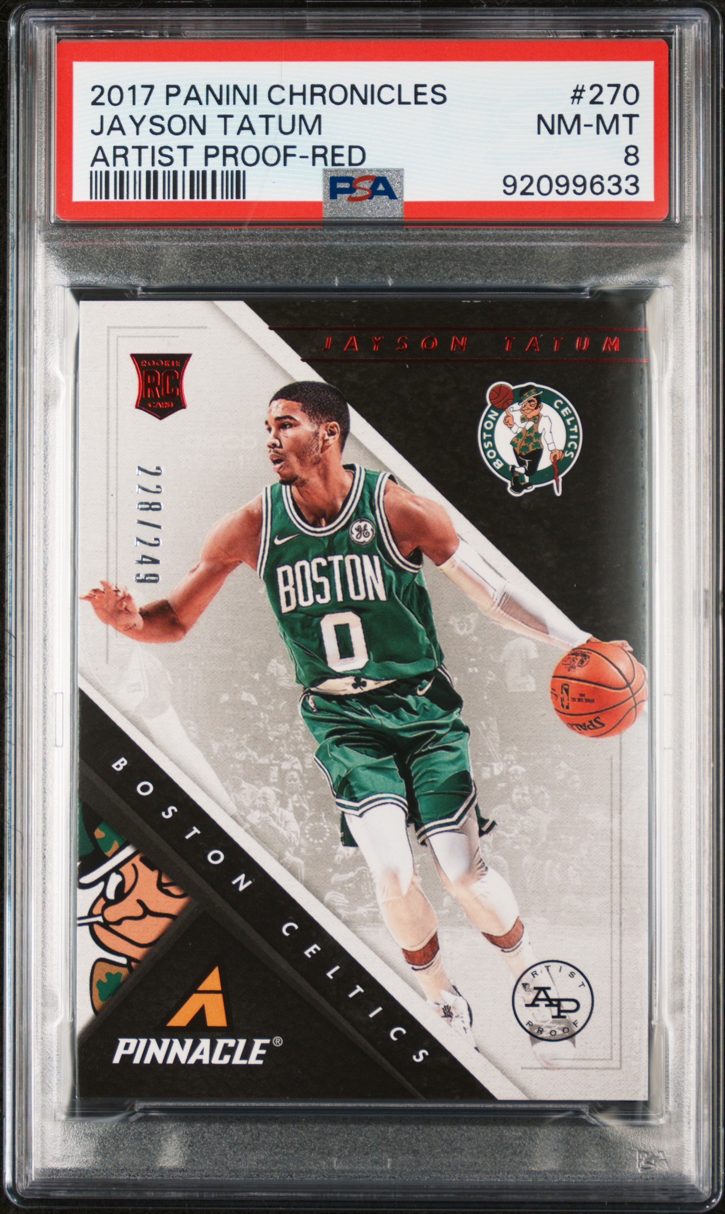 2017 Panini Chronicles Jayson Tatum #270 (Artist Proof-Red) Nm-Mt 8 front