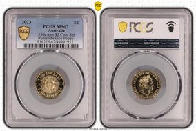 2023 $2 35th Ann $2 Coin Set Remembrance Poppy MS67