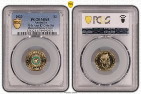 2023 $2 35th Ann $2 Coin Set Colorized Remembrance Dove MS65