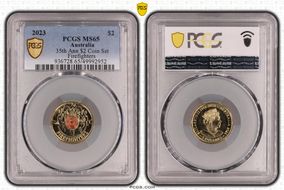 2023 $2 35th Ann $2 Coin Set Colorized Firefighters MS65