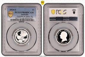 2024-C $1 Australia in Space Ag PR68DCAM