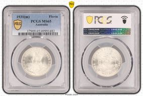 1931(m) Florin KM-27  Ag MS65