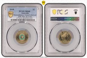 2018 $2 Remembrance Dove Colorized 30th Ann. $2 Coin MS68