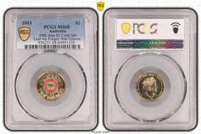 2023 $2 35th Ann $2 Coin Set Colorized Lest we Forget-War Graves MS68