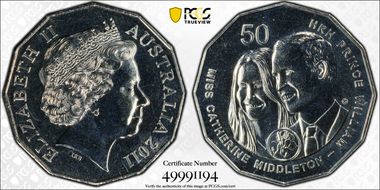 2011 50C Royal Wedding MS68