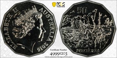 2016 50C Pozieres MS69