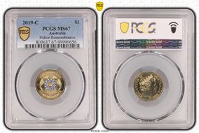 2019-C $2 Police Remembrance Colorized MS67