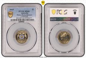 2019 $2 Police Remembrance Colorized MS66