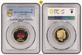 2002 $1 Year of the Outback Colorized Al-Br PR70DCAM
