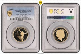 2005 $1 End of WWII - Dancing Man Al-Bronze PR70DCAM