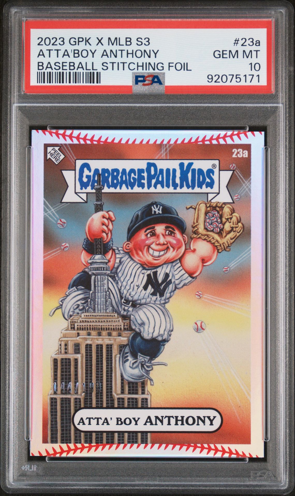 2023 Topps TOPPS GARBAGE PAIL KIDS X MLB SERIES 3 Foil #23A Atta'Boy Anthony front
