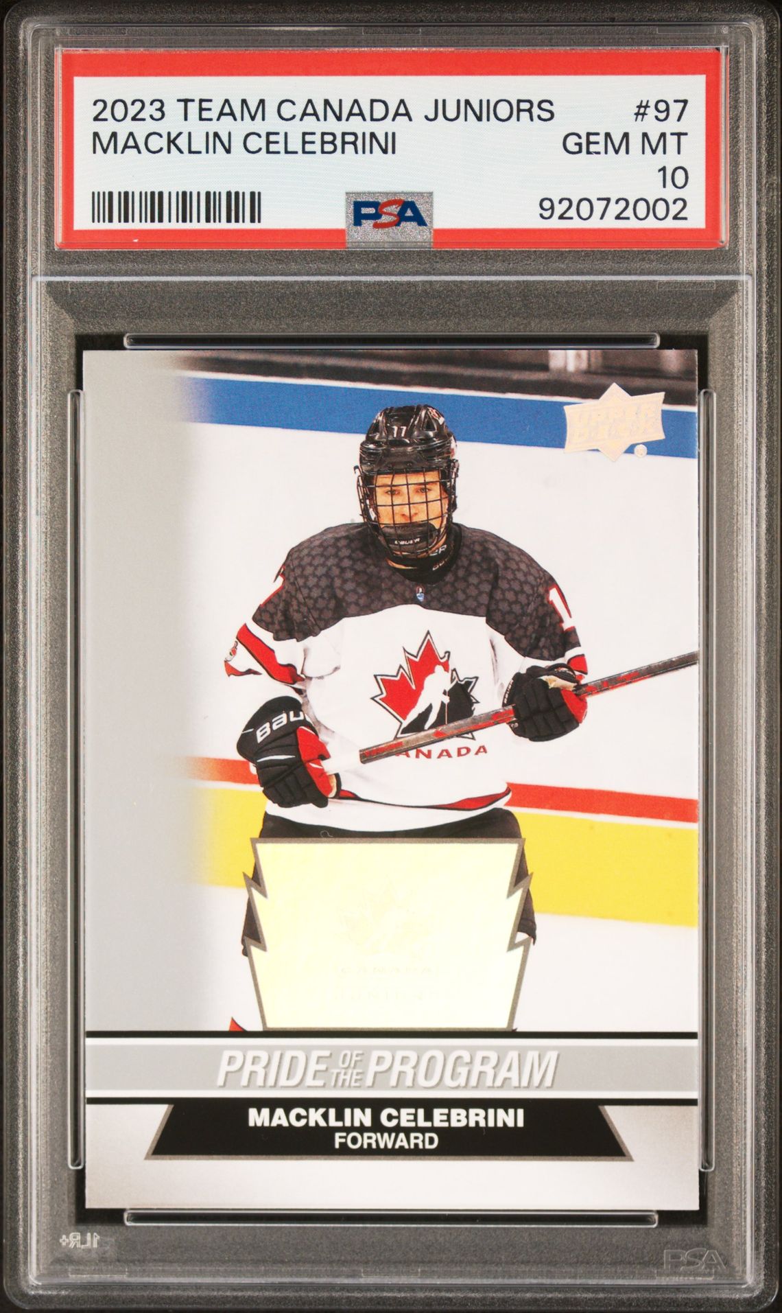 2023 Upper Deck Upper Deck Team Canada Juniors #97 Macklin Celebrini front