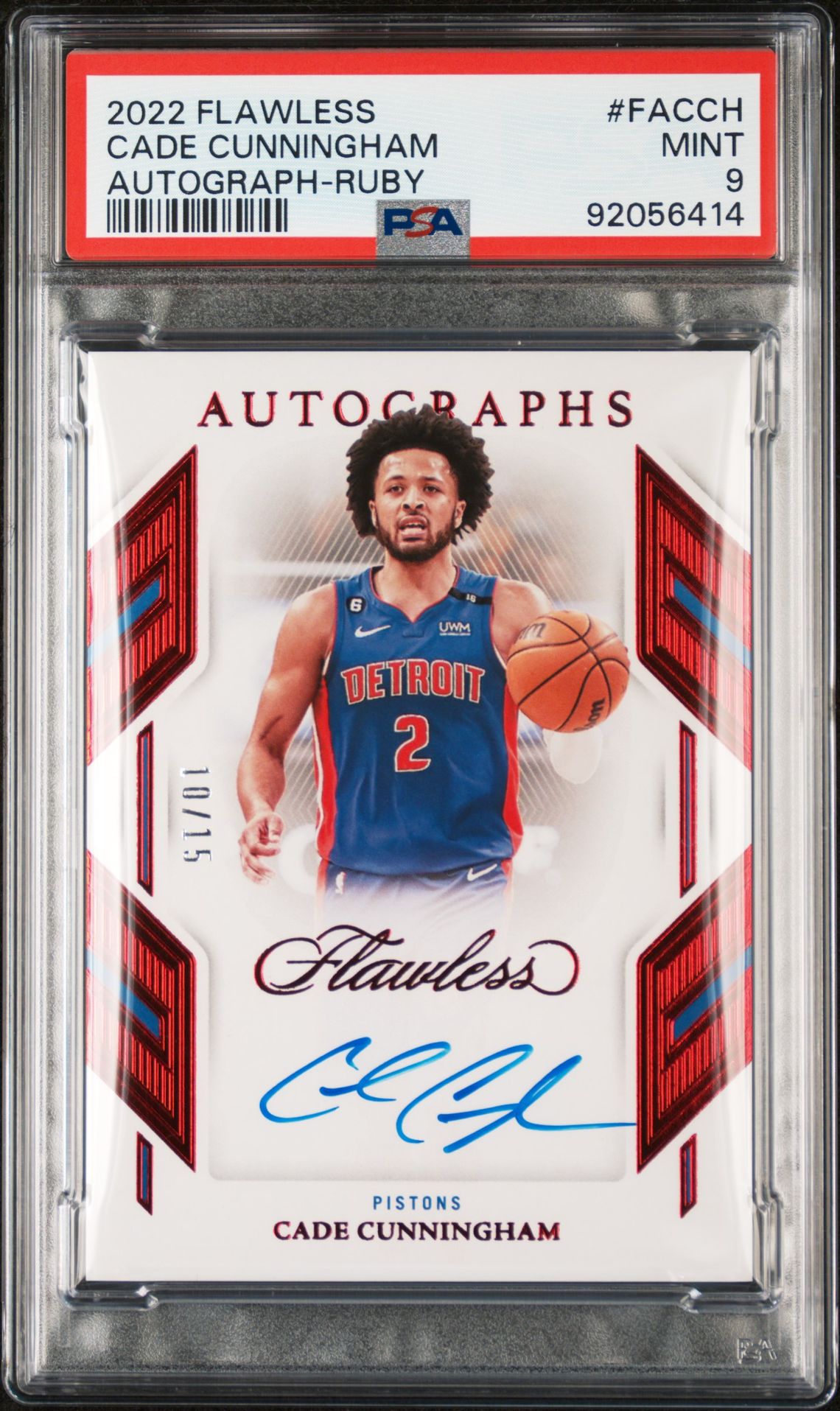 2022 Panini Panini Flawless Flawless Autographs RUBY #FACCH Cade Cunningham front