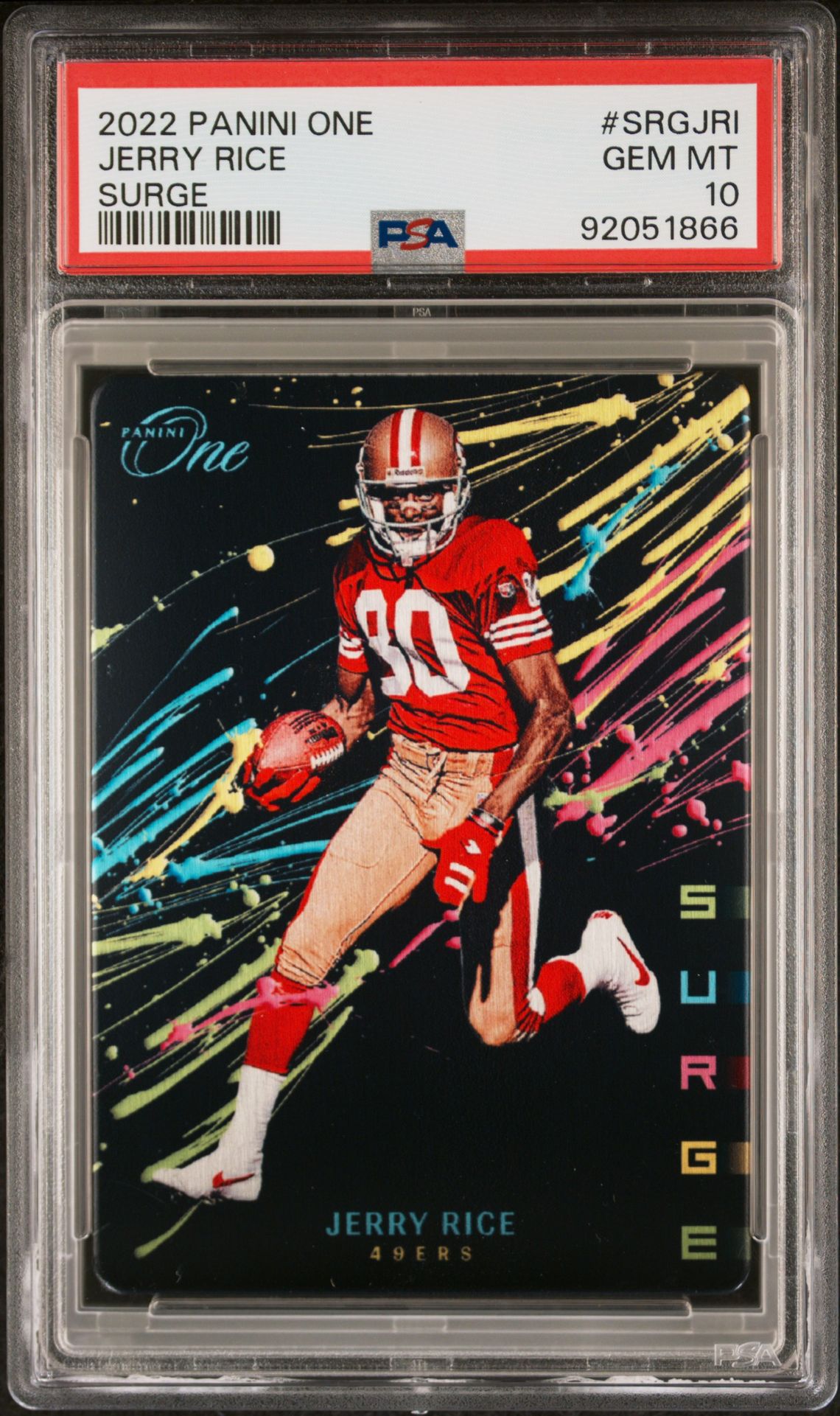 2022 Panini One Surge Jerry Rice #Srgjri Gem Mt 10 front