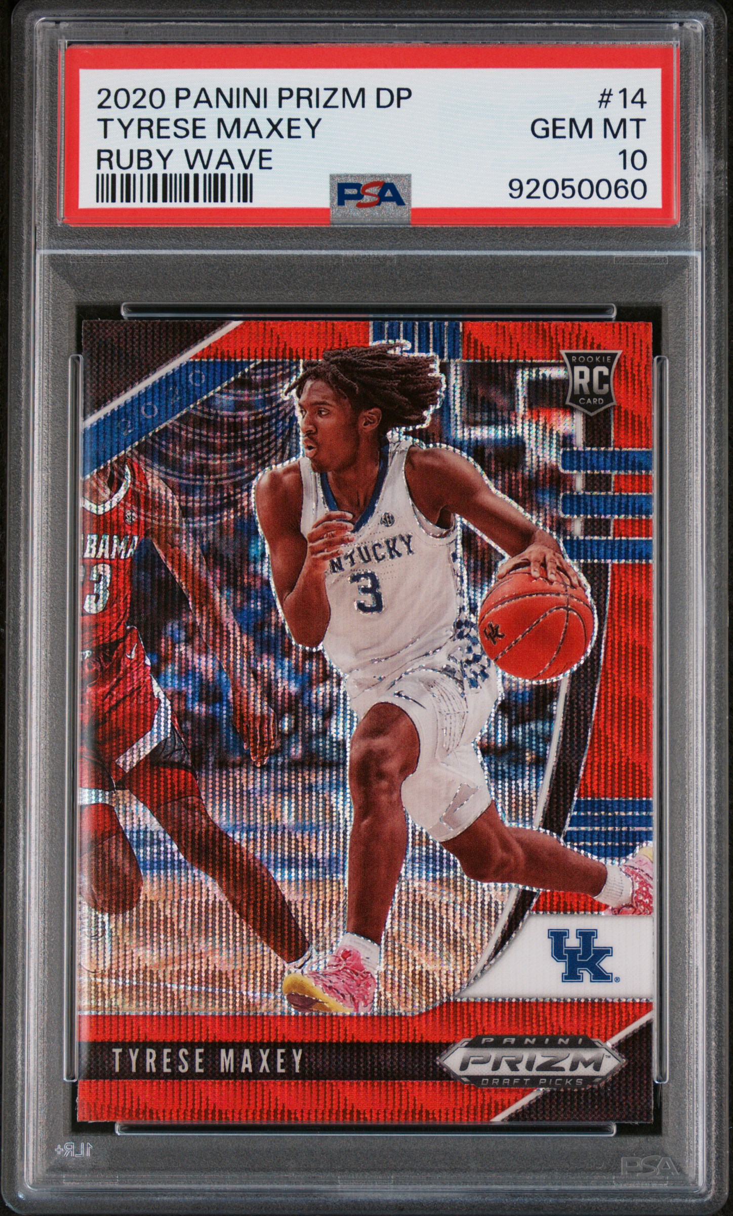 2020 Panini Prizm Draft Picks RUBY WAVE #14 Tyrese Maxey front