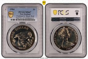 1984 $1 Chatham Island Black Robin MS67
