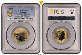 2008 $1 Wombat Al-Bronze Colorized MS68