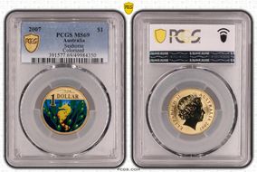 2007 $1 Seahorse Colorized MS69