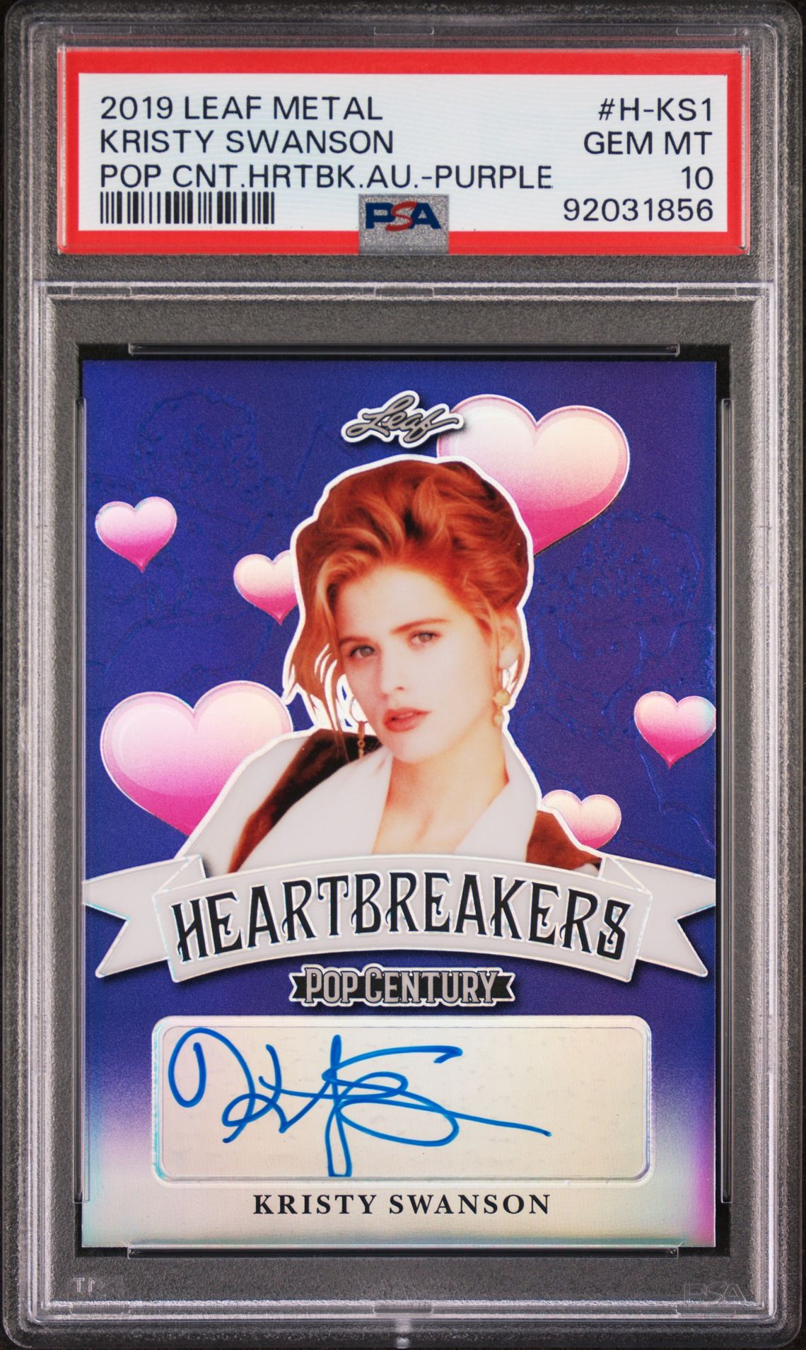 2019 Leaf LEAF METAL POP CENTURY HEARTBREAKERS AUTOGRAPH POP CNT.HRTBK.AU.-PURPLE #H-KS1 Kristy Swanson front