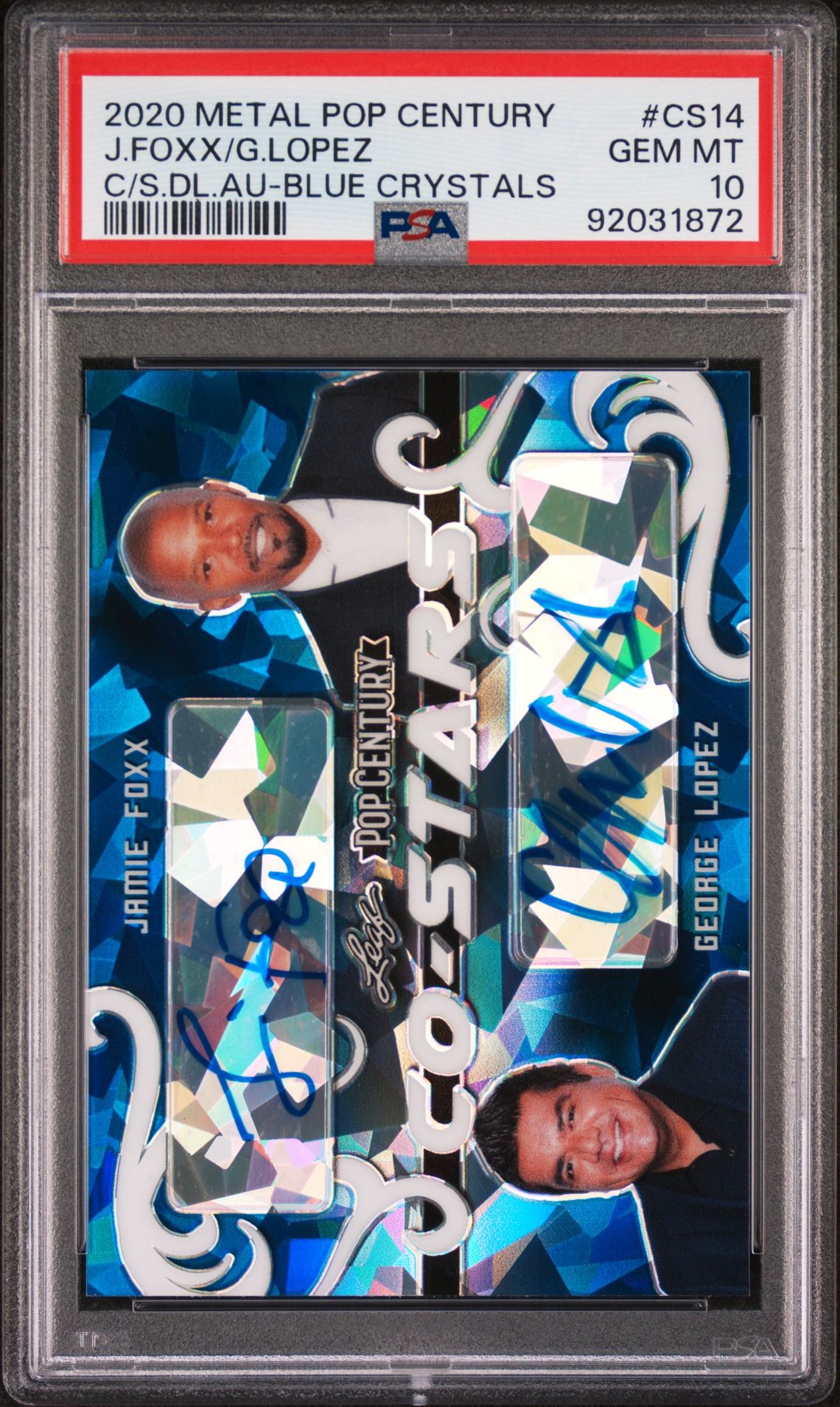 2020 Leaf LEAF METAL POP CENTURY CO-STARS DUAL AUTOGRAPHS C/S.DL.AU-BLUE CRYSTALS #CS14 J.Foxx/G.Lopez front